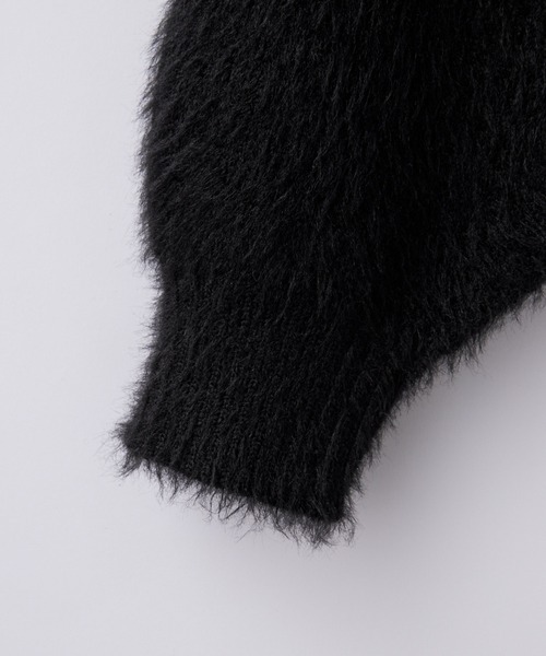 Loose/ルース(ルース)の「ボリュームショート シャギーニットパーカー(パーカー・メンズ・グレー/レッドパープル/ブラック/ブラック系1・S/XS/L/M)」の13枚目の写真