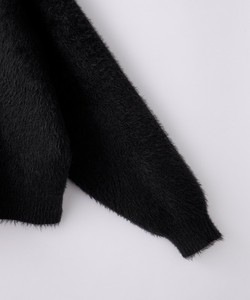 Loose/ルース(ルース)の「ボリュームショート シャギーニットパーカー(パーカー・メンズ・グレー/レッドパープル/ブラック/ブラック系1・S/XS/L/M)」の14枚目の写真