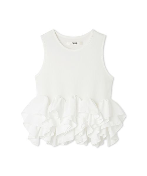 FURFUR（ファーファー）の「ペプラムカットトップス（Tシャツ/カットソー・レディース・ブルー/ブラック/ホワイト・F）」の2枚目の写真