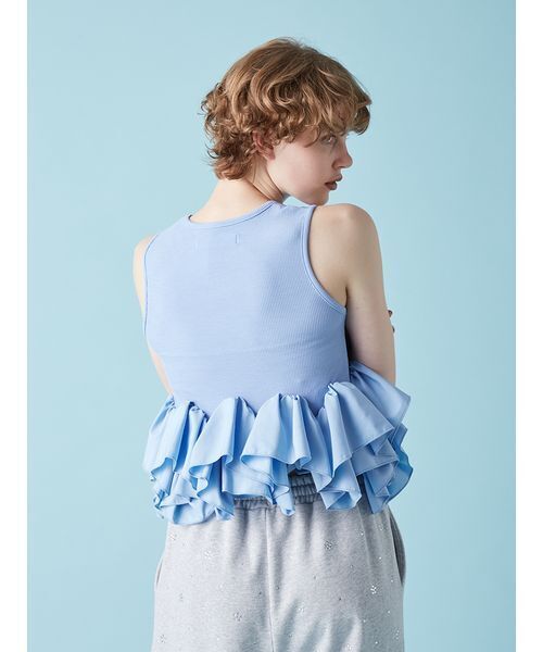 FURFUR（ファーファー）の「ペプラムカットトップス（Tシャツ/カットソー・レディース・ブルー/ブラック/ホワイト・F）」の6枚目の写真