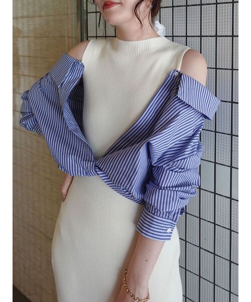 LAGUNAMOON（ラグナムーン）の「シャツドッキングリブニットワンピース（ワンピース・レディース・ブラック/ホワイト/ブラウン・SMALL/MEDIUM）」の18枚目の写真