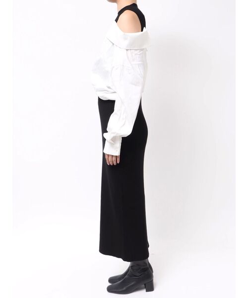 LAGUNAMOON（ラグナムーン）の「シャツドッキングリブニットワンピース（ワンピース・レディース・ブラック/ホワイト/ブラウン・SMALL/MEDIUM）」の5枚目の写真