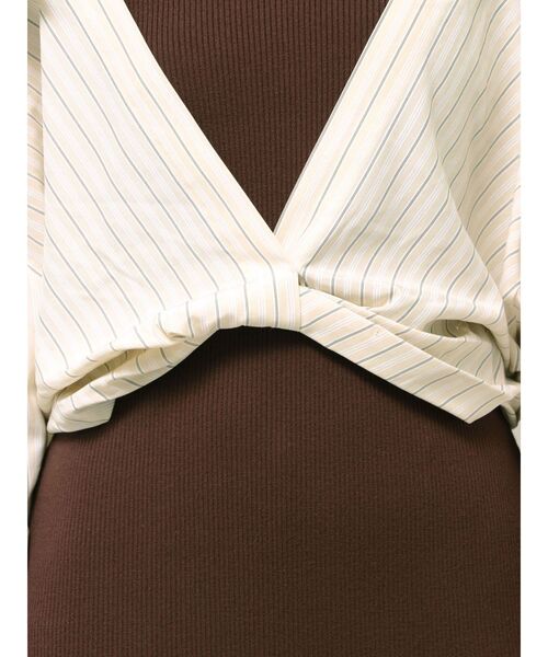 LAGUNAMOON（ラグナムーン）の「シャツドッキングリブニットワンピース（ワンピース・レディース・ブラック/ホワイト/ブラウン・SMALL/MEDIUM）」の13枚目の写真