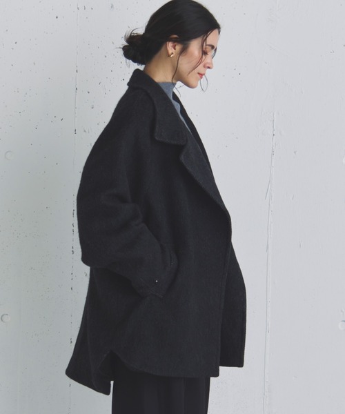 Doux archives(ドゥアルシーヴ)の「シャギースタンドオーバーコート(その他アウター・レディース・アイボリー/チャコールグレー/モカ・38)」の15枚目の写真