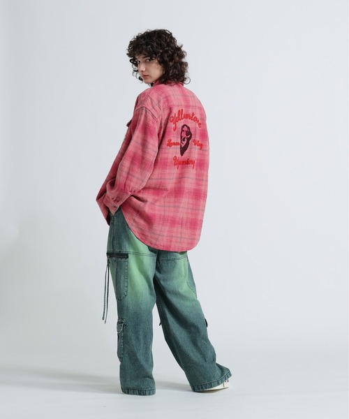 AVIREX(アヴィレックス)の「EMBROIDERY CHECK SHIRT/刺繍チェックシャツ(シャツ/ブラウス・レディース・ネイビー/ピンク/グリーン・F)」の6枚目の写真