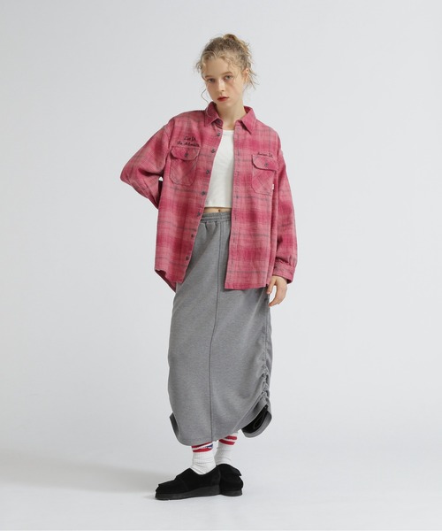 AVIREX(アヴィレックス)の「EMBROIDERY CHECK SHIRT/刺繍チェックシャツ(シャツ/ブラウス・レディース・ネイビー/ピンク/グリーン・F)」の17枚目の写真