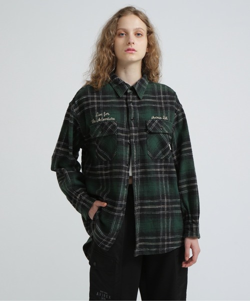 AVIREX(アヴィレックス)の「EMBROIDERY CHECK SHIRT/刺繍チェックシャツ(シャツ/ブラウス・レディース・ネイビー/ピンク/グリーン・F)」の22枚目の写真