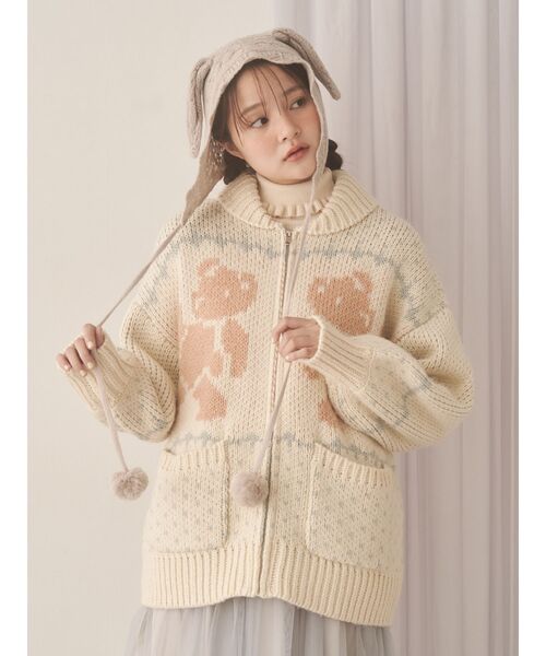 merry jenny（メリージェニー）の「bear cowichan knit（カーディガン
