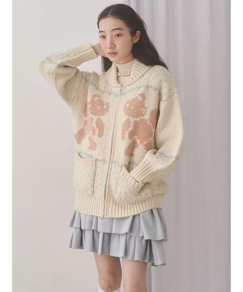 merry jenny（メリージェニー）の「bear cowichan knit（カーディガン/ボレロ・レディース・ライトブルー/アイボリー/ボルドー/ネイビー・FREE）」の17枚目の写真