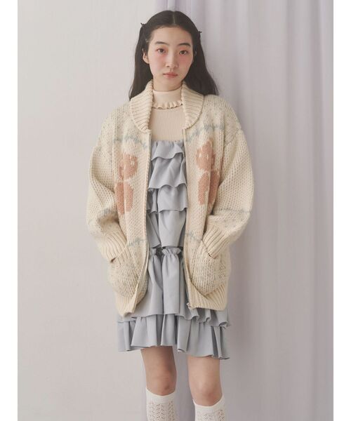merry jenny（メリージェニー）の「bear cowichan knit（カーディガン/ボレロ・レディース・ライトブルー/アイボリー/ボルドー/ネイビー・FREE）」の18枚目の写真