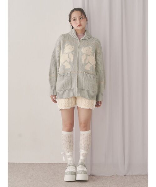merry jenny(メリージェニー)の「bear cowichan knit(カーディガン/ボレロ・レディース・ライトブルー/アイボリー/ボルドー/ネイビー・FREE)」の22枚目の写真
