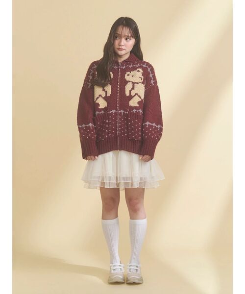 merry jenny(メリージェニー)の「bear cowichan knit(カーディガン/ボレロ・レディース・ライトブルー/アイボリー/ボルドー/ネイビー・FREE)」の18枚目の写真