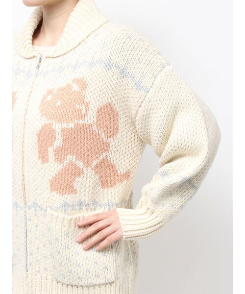 merry jenny（メリージェニー）の「bear cowichan knit（カーディガン/ボレロ・レディース・ライトブルー/アイボリー/ボルドー/ネイビー・FREE）」の9枚目の写真