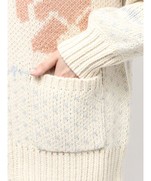 merry jenny（メリージェニー）の「bear cowichan knit（カーディガン/ボレロ・レディース・ライトブルー/アイボリー/ボルドー/ネイビー・FREE）」の10枚目の写真