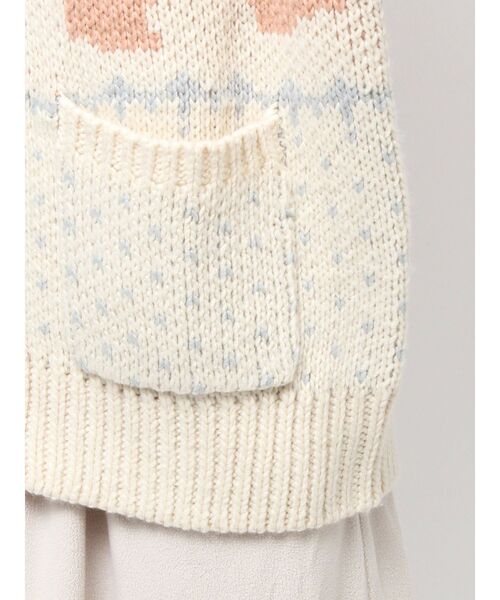 merry jenny（メリージェニー）の「bear cowichan knit（カーディガン/ボレロ・レディース・ライトブルー/アイボリー/ボルドー/ネイビー・FREE）」の11枚目の写真