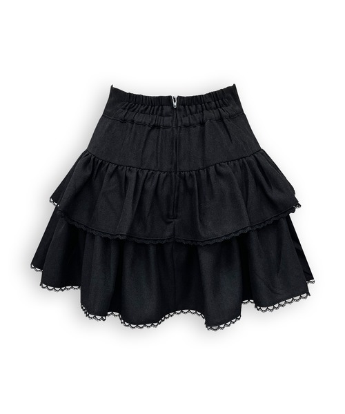 Honey Cinnamon（ハニーシナモン）の「フリルティアードスカパン（スカート・レディース・グレー/ブラック・FREE）」の7枚目の写真