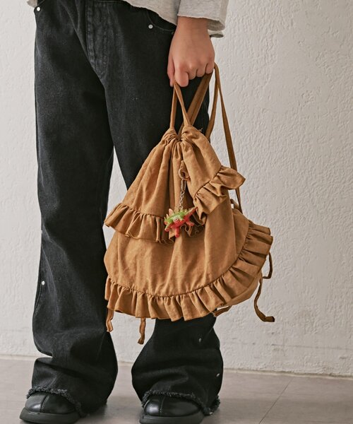 CIAOPANIC TYPY（チャオパニックティピー）の「【KIDS】マルチウェイフリルナップサック（バックパック/リュック・キッズ・ブラック/キャメル/イエロー・ONE SIZE）」の3枚目の写真