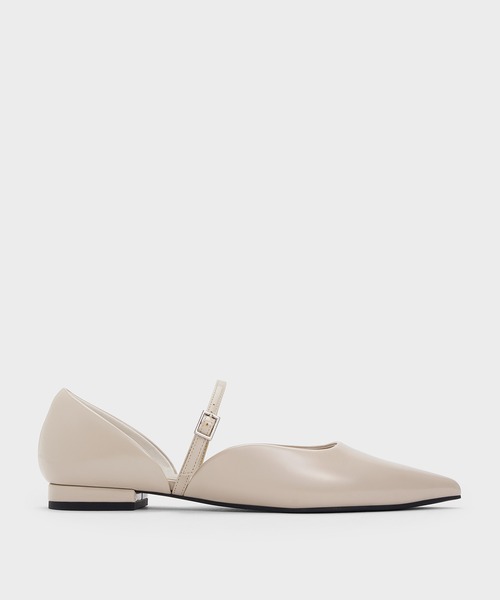 CHARLES & KEITH(チャールズ & キース)の「ポインテッドトゥ ドルセイメリージェーンフラット(パンプス・レディース・ブラック/バーガンディー/ライトアッシュグレー・22.5cm/23cm/23.5cm/24.5cm/25cm)」の2枚目の写真