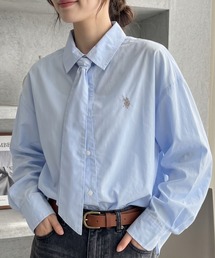【Ada.別注 U.S. POLO ASSN】ネクタイ結び可能！ ボウタイ セット オーバーサイズ シャツ