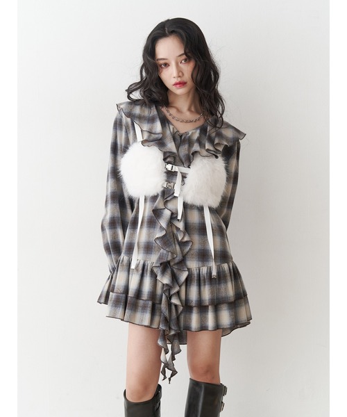 jouetie（ジュエティ）の「ファーハーネス（ベルト・レディース・アイボリー/ブラック・FREE）」の8枚目の写真