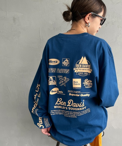 BEN DAVIS（ベンデイビス）の「【WEB限定】[BEN DAVIS/ベンデイビス] SPONSORED バックプリント ロングスリーブTシャツ（Tシャツ/カットソー・レディース・ブラック/ブルー/ホワイト・M/L/XL）」の3枚目の写真
