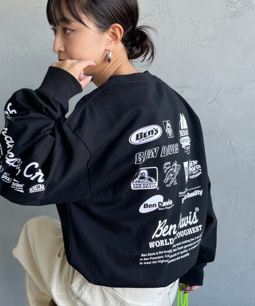 BEN DAVIS（ベンデイビス）の「【WEB限定】[BEN DAVIS/ベンデイビス] SPONSORED バックプリント ロングスリーブTシャツ（Tシャツ/カットソー・レディース・ブラック/ブルー/ホワイト・M/L/XL）」の2枚目の写真
