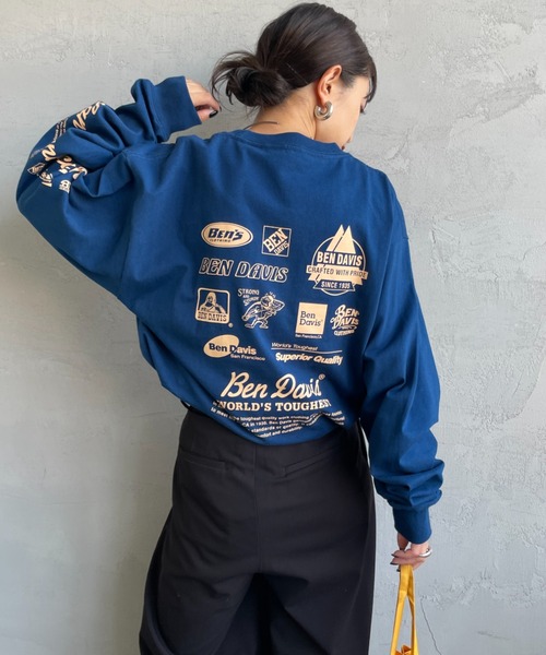 BEN DAVIS（ベンデイビス）の「【WEB限定】[BEN DAVIS/ベンデイビス] SPONSORED バックプリント ロングスリーブTシャツ（Tシャツ/カットソー・レディース・ブラック/ブルー/ホワイト・M/L/XL）」の15枚目の写真