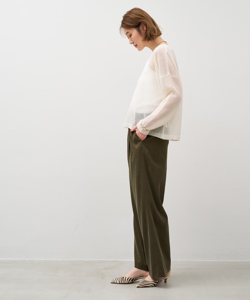 MICA&DEAL（マイカ＆ディール）の「シアーニットプルオーバー（ニット/セーター・レディース・オレンジ/ブラック/アイボリー・FREE）」の9枚目の写真