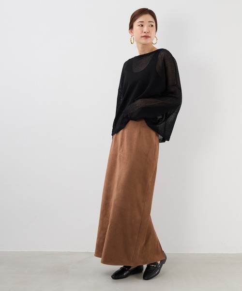 MICA&DEAL（マイカ＆ディール）の「シアーニットプルオーバー（ニット/セーター・レディース・オレンジ/ブラック/アイボリー・FREE）」の13枚目の写真