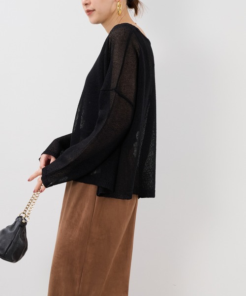 MICA&DEAL（マイカ＆ディール）の「シアーニットプルオーバー（ニット/セーター・レディース・オレンジ/ブラック/アイボリー・FREE）」の14枚目の写真