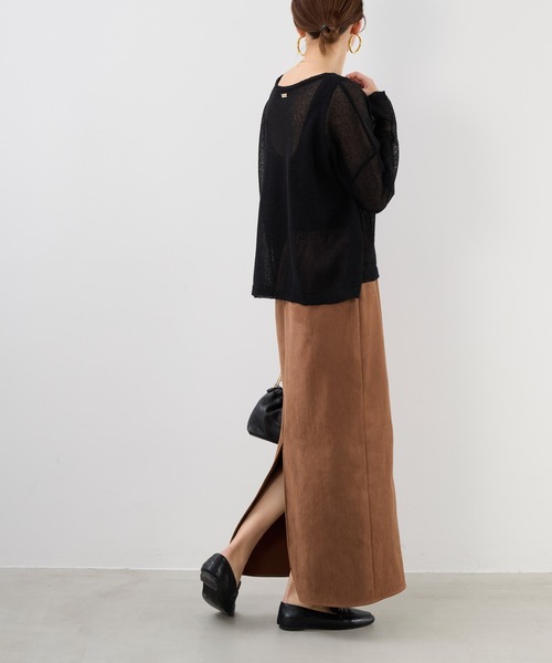 MICA&DEAL（マイカ＆ディール）の「シアーニットプルオーバー（ニット/セーター・レディース・オレンジ/ブラック/アイボリー・FREE）」の15枚目の写真