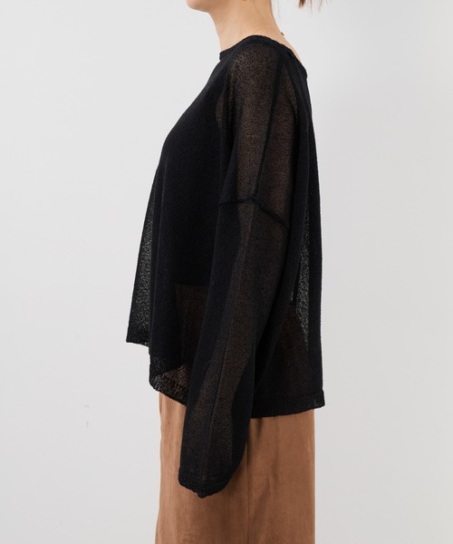 MICA&DEAL（マイカ＆ディール）の「シアーニットプルオーバー（ニット/セーター・レディース・オレンジ/ブラック/アイボリー・FREE）」の17枚目の写真