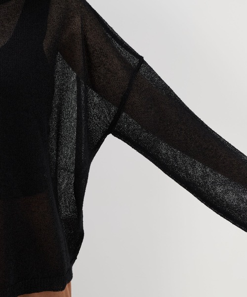 MICA&DEAL（マイカ＆ディール）の「シアーニットプルオーバー（ニット/セーター・レディース・オレンジ/ブラック/アイボリー・FREE）」の20枚目の写真