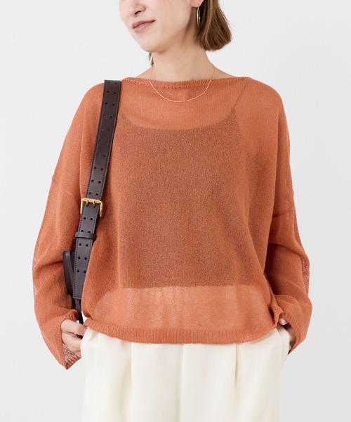 MICA&DEAL（マイカ＆ディール）の「シアーニットプルオーバー（ニット/セーター・レディース・オレンジ/ブラック/アイボリー・FREE）」の21枚目の写真