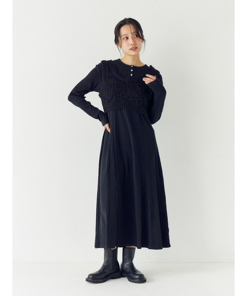セール】ニットレイヤードワンピース（ワンピース）｜Ungrid（アン