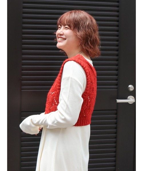 Ungrid（アングリッド）の「ニットレイヤードワンピース（ワンピース・レディース・オレンジ/アイボリー/ブラック・FREE）」の22枚目の写真