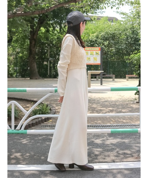 Ungrid（アングリッド）の「ニットレイヤードワンピース（ワンピース・レディース・オレンジ/アイボリー/ブラック・FREE）」の13枚目の写真