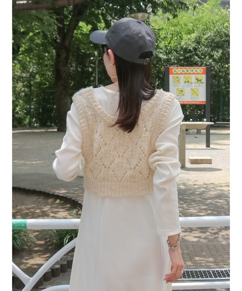 Ungrid（アングリッド）の「ニットレイヤードワンピース（ワンピース・レディース・オレンジ/アイボリー/ブラック・FREE）」の16枚目の写真