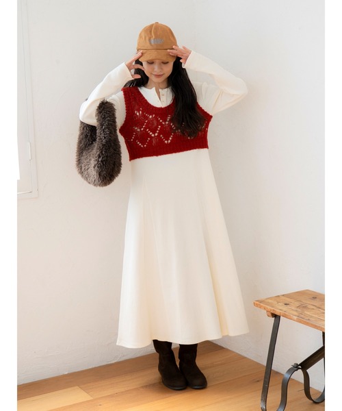 セール】ニットレイヤードワンピース（ワンピース）｜Ungrid（アン