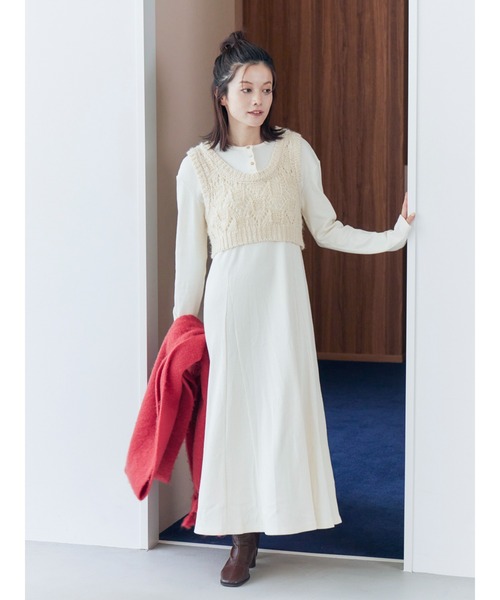 セール】ニットレイヤードワンピース（ワンピース）｜Ungrid（アン