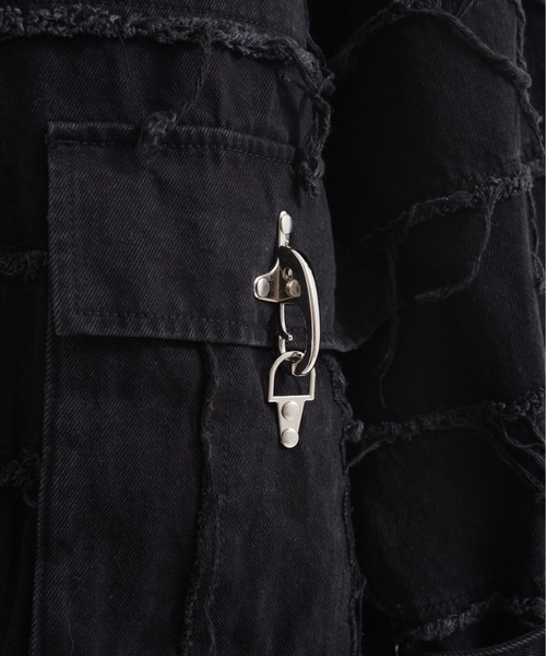 セール】『REFLEM/レフレム』継ぎ接ぎベルト付きハイネックZIPパーカー