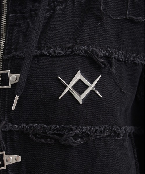 セール】『REFLEM/レフレム』継ぎ接ぎベルト付きハイネックZIPパーカー