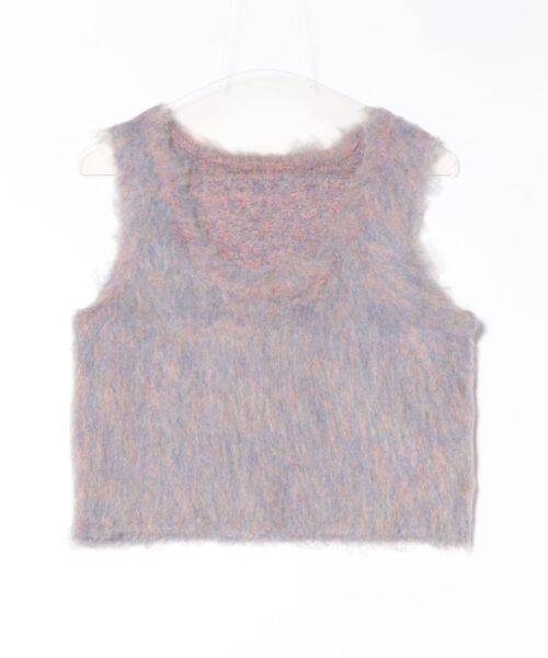 STYLEBLOCK（スタイルブロック）の「ミックスシャギーUネックベスト（ベスト・レディース・ホワイト系その他/グリーン/パープル・M）」の8枚目の写真
