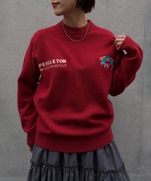 ニット/セーター（レッド/赤色系・刺繍）ファッション通販