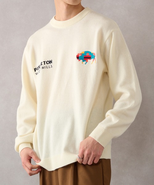 PENDLETON（ペンドルトン）の「【PENDLETON】≪別注≫ ペンドルトン ロイヤルウール ワンポイント刺繍プルオーバーニット ユニセックス（ニット/セーター・レディース・ブラック/ホワイト/グレー/ワイン・M/S/L）」の19枚目の写真