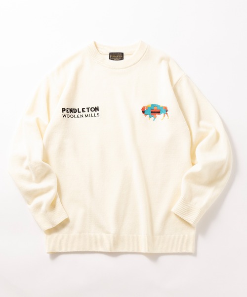 PENDLETON（ペンドルトン）の「【PENDLETON】≪別注≫ ペンドルトン ロイヤルウール ワンポイント刺繍プルオーバーニット ユニセックス（ニット/セーター・レディース・ブラック/ホワイト/グレー/ワイン・M/S/L）」の20枚目の写真
