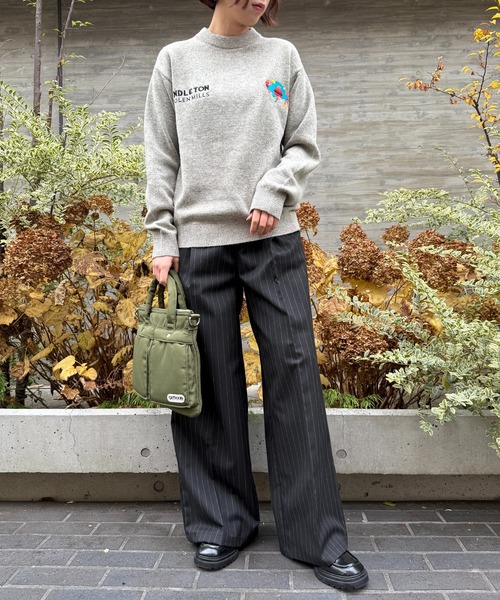 PENDLETON（ペンドルトン）の「【PENDLETON】≪別注≫ ペンドルトン ロイヤルウール ワンポイント刺繍プルオーバーニット ユニセックス（ニット/セーター・レディース・ブラック/ホワイト/グレー/ワイン・M/S/L）」の15枚目の写真