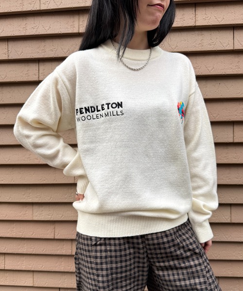PENDLETON（ペンドルトン）の「【PENDLETON】≪別注≫ ペンドルトン ロイヤルウール ワンポイント刺繍プルオーバーニット ユニセックス（ニット/セーター・レディース・ブラック/ホワイト/グレー/ワイン・M/S/L）」の17枚目の写真