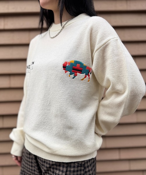 PENDLETON（ペンドルトン）の「【PENDLETON】≪別注≫ ペンドルトン ロイヤルウール ワンポイント刺繍プルオーバーニット ユニセックス（ニット/セーター・レディース・ブラック/ホワイト/グレー/ワイン・M/S/L）」の18枚目の写真