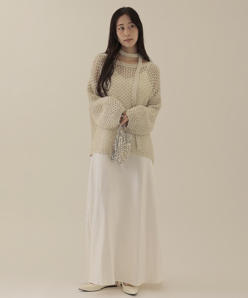 SUWDEE(スーディー)の「sequins knit × camisole dress 3set(ワンピース・レディース・アイボリー/ブラウン・M)」の1枚目の写真